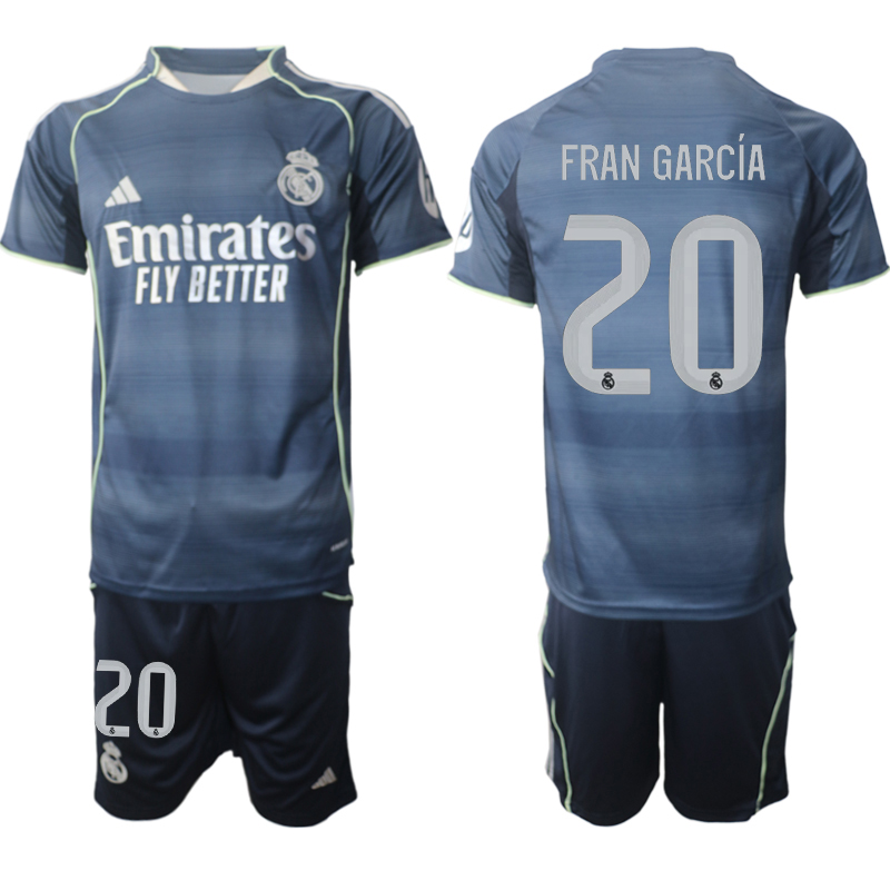 Men 2025-2026 Club Real Madrid away Blue #20 Soccer Jersey->real madrid jersey->Soccer Club Jersey